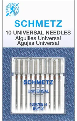 Nähmaschinennadeln Universal 80/12, 10 Stück, mehrfarbig