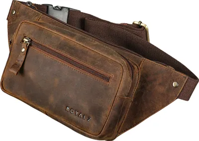 Produktbild von ROYALZ "Tallahassee" Bauchtasche Leder Herren Damen Uni Gürteltasche Brusttasche Cross Body Bag Hüfttasche Vintage Look