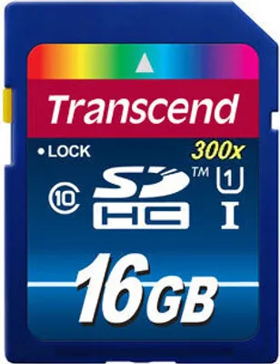 Produktbild von Transcend 16GB SDHC Class 10 UHS-I, 16 GB, SDHC, Klasse 10, NAND, 90 MB/s, Class 1 (U1)