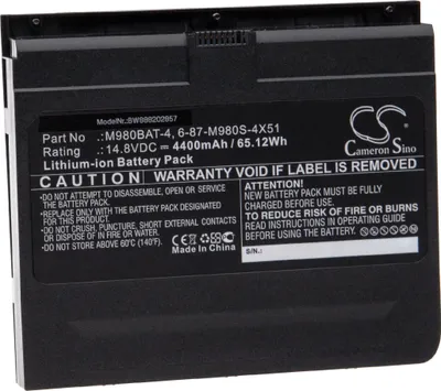 Produktbild von vhbw Akku kompatibel mit Clevo X8100 Notebook (4400 mAh, 14,8 V, Li-Ion)