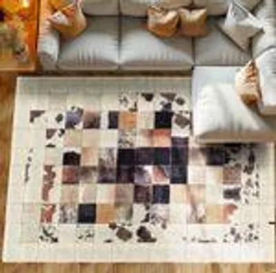 Produktbild von Kurzflor Teppiche Waschbar Teppiche Weicher Rutschfest Teppich Wohnzimmer Größe: 120 cm x 170 cm , Farbe : Weiß