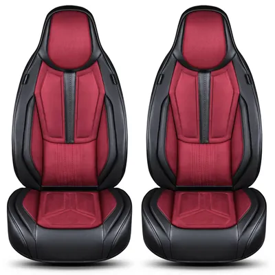 Obrázok produktu pre Poťahy sedadiel do auta, ochranné poťahy pre vodiča a spolujazdec, vhodné pre modely BMW 2 (ročníky 2013-2021) v čierno-červenej farbe