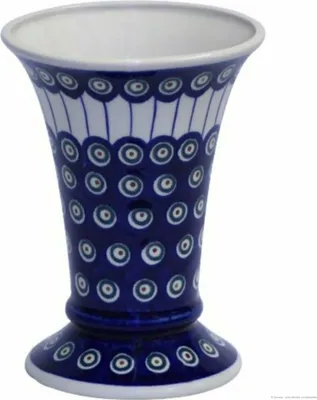 Produktbild von Original Bunzlauer Keramik 800ml Vase "Valentina" 19,5cm – Handgefertigte Blumenvase, Dekor 8