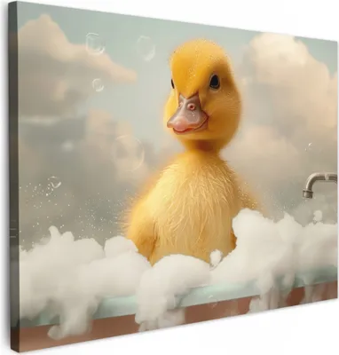 Obrázek produktu pro OneMillionCanvasses® - Plátno - Kočka - Koupelna - Pěna - Zvířata, nástěnná malba, nástěnné dekorace obrázky do obývacího pokoje, 70x50cm
