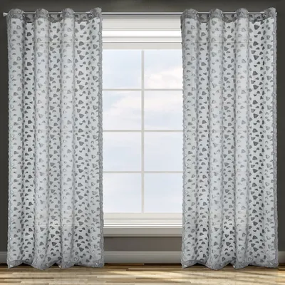 Produktbild von Design91 Vorhang BINDY stahl 140x250 cm  Ösen Ösenvorhang