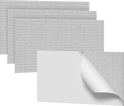 Obrázok produktu pre JOIEYOU 4 kusy Samolepiace akustické panely 120x60cm Zvuková izolácia z polyesterových vlákien Zvukovoizolačné stenové panely Akustické obklady stien pre štúdio kanceláriu spálňu (sivé)