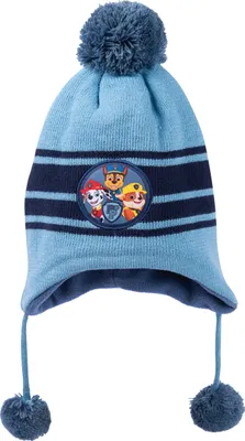 Produktbild von Paw Patrol Strickmütze für Jungen - Kinder Wintermütze mit Bommel Mütze Blau