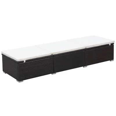 Zdjęcie produktu dla VidaXL 44403, Lounge, Obite siedzisko, Technorattan, Stal, Brązowy, Kremowy, Biały, 600 mm, 1950 mm