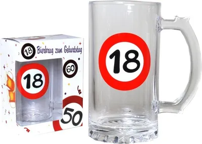 Produktbild von 1 Stueck Bierkrug 18 zum 18. Geburtstag