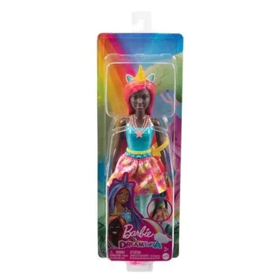Zdjęcie produktu dla Barbie Jednorożec Dreamtopia - Czerwone włosy z żółtym rogiem - Modna lalka