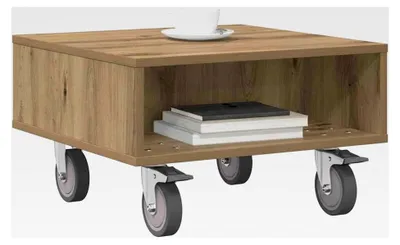 Produktbild von Rolltisch mit Stauraum | Holzwerkstoff | Beistelltisch für Wohnzimmer und Schlafzimmer