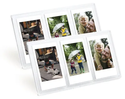 3-in-1 Tischfotorahmen, klar, 2 Stück, für 3-Zoll-Fotos