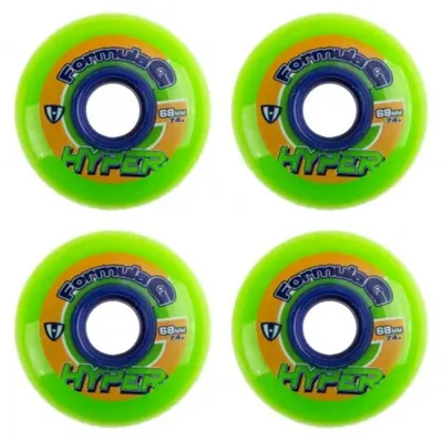 Produktbild von Hyper Inline Wheels Formula G Hockey Indoor 4er Set Rollen - 68mm / 74 A lime green blue