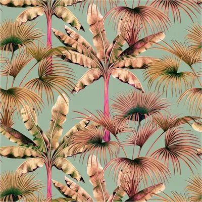 Produktbild von Fototapete Vlies 39183-2 The Wall II Dschungel blau beige 3-tlg. 159 x 280 cm