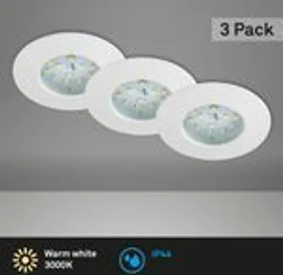 Produktbild von Briloner LED Einbauleuchten Set IP44 1x5W 3x400 lm 3000 K weiß Ø 7,5/6 cm