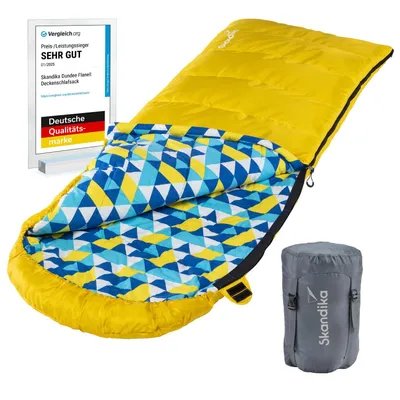 Produktbild von Skandika Deckenschlafsack Dundee Flanell | Baumwolle, Luxus-Qualität, koppelbar, Doppelschlafsack, 3 Jahreszeiten, bis -20°C, 220 x 80 cm