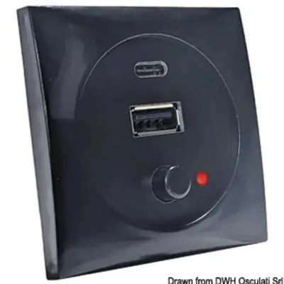 Immagine prodotto di Presa USB 5 V nera, 1 pezzo