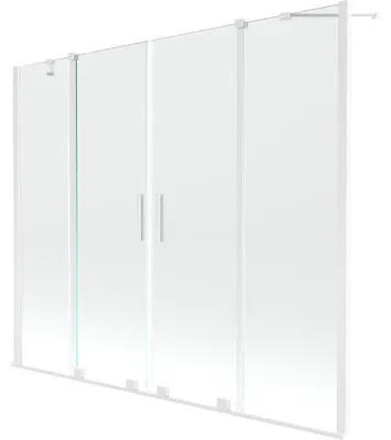 Obrázek produktu pro Mexen Velar Duo vanová zástěna dvoukřídlá posuvná 190 x 150 cm, transparentní, bílá - 896-190-000-02-20