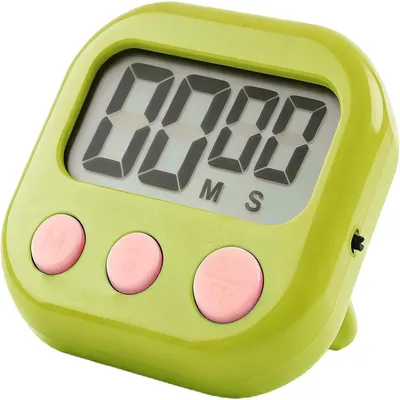 Produktbild von Digitaler Küchentimer Magnetisch Stoppuhr Timer mit Uhr, Timer für Backen, Küche, Studium, Trainingstraining, Count-Up- und Countdown-Uhr(Grün)