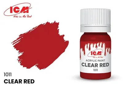 Produktbild von ICM 1011 - BASIC COLORS Clear Red bottle 12ml - Neu