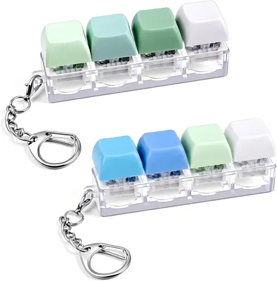 Productafbeelding van Toetsenbord - Set van 2 - Fidget speelgoed - Sleutelhanger - Verloopdesign - Keychains - Klik-sleutelhanger