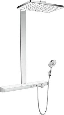 Produktbild von hansgrohe Showerpipe RAINMAKER SELECT 460 2jet DN 15 EcoSmart Version 9 l/min weiß/chrom