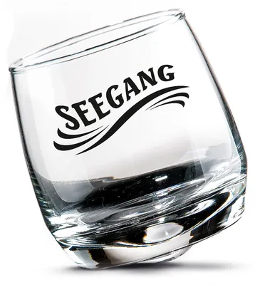 Imagen del producto de Conjunto de 2 vasos "Seegang", con efecto de movimiento, con inscripción, de vidrio transparente. Caja de 3 unidades. Altura: 8,5 cm. Diámetro: 7,5 cm. Código: 46758. Número de artículo: 4009079467581