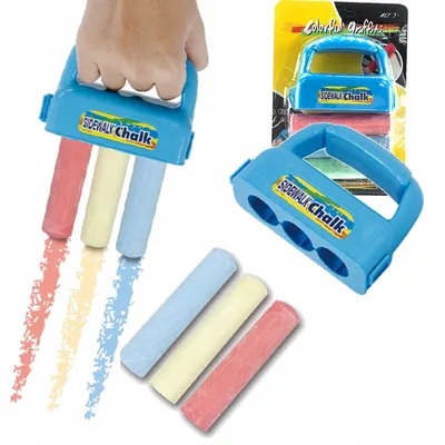 Produktbild von Strassenkreide Halter + 3 Stück Kreide – Kreatives Malset Für Kinder