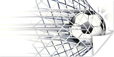 Produktbild von MuchoWow® Poster Eine Illustration eines Fußballs, der ins Tor geht - Jungen - Mädchen - Kinder 160x80 cm - Foto Poster