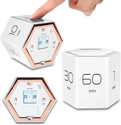 Immagine prodotto di Timer da cucina digitale con conto alla rovescia silenzioso, funzione flip e ideale per l'uso in doccia, in cucina e nello studio (bianco)