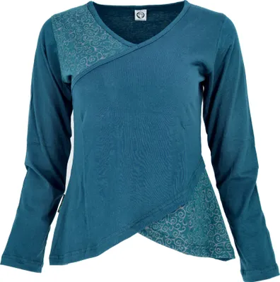 Produktbild von Langarmshirt Boho-chic - Blau, Damen, Baumwolle, Größe: M