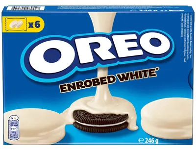 Produktbild von OREO Enrobed White, Plätzchen, Weiße Schokolade, 532 kcal, 2228 kJ, 4,9 g, 70 g