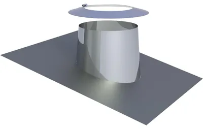 Produktbild von Jeremias DW-FU Dachdurchführung 200mm 5-15 Grad Bleirand Wetterkragen Edelstahl Abgassystem doppelwandig