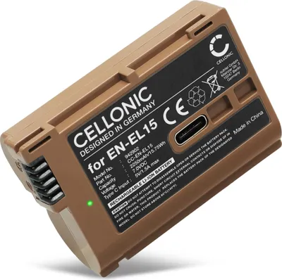 Produktbild von CELLONIC 1x Akku für Kamera Kompatibel mit Nikon D850, D750, 1 V1, EN-EL15c - (2250mAh, 7.4V)