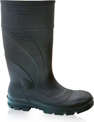A black work boot on a white background.