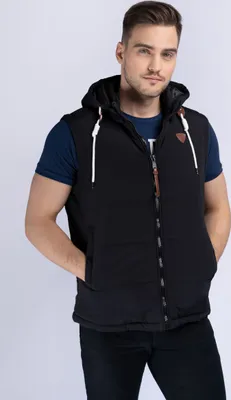 Produktbild von Herren Weste mit Kapuze normale Passform POLMEAR Black XXL Lonsdale