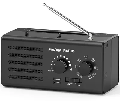 Zdjęcie produktu dla Radio przenośne tranzystorowe - AM FM - Gniazdo słuchawkowe - Czarne - Na zewnątrz i na kemping
