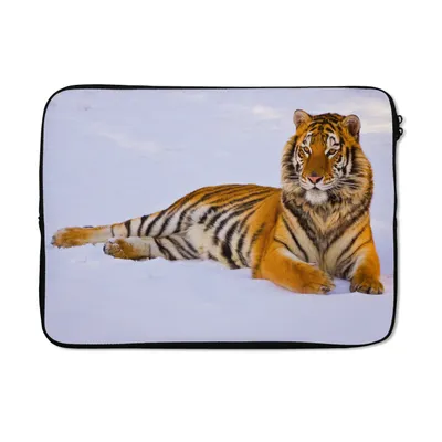 Produktbild von MuchoWow® Laptop Hülle 14 ZollTiger - Schnee - Winter - Tiere Laptoptasche - Laptoptasche - Stoßsicher - Schutzhaube