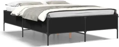 Zdjęcie produktu dla Maison Exclusive - Rama łóżka, czarna, 120x190 cm, materiał drewnopochodny i metal