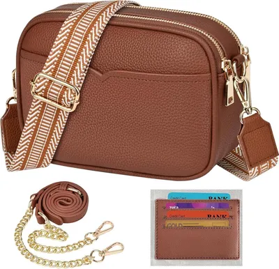 Obrázok produktu pre TEUEN dámska taška cez rameno crossbody taška hnedá Imitácia kože sloty na karty