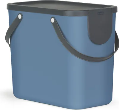 Produktbild von Rotho Mülltrennsystem 25L Albula - Mülleimer 40,0 x 23,5 x 34,0 cm - Abfalleimer Kunststoff mit Griffen - Müllbehälter mit Deckel und Aufklebern