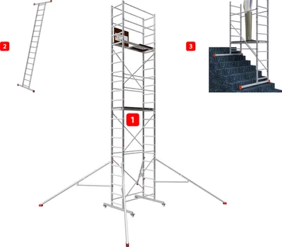 Produktbild von ALTEC AluCombine 4.0 - 700 | Leiterngerüst | Traverse | 4x Laufrollen | Dreieckausleger | 7m