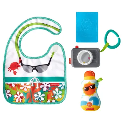 Immagine prodotto di Set di sonagli e scricchiolii da viaggio Fisher-Price, giocattolo per neonati