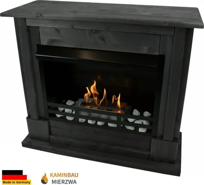Produktbild von Ethanol und Gelkamin Modell Emily Deluxe Schwarz incl. 1 L Brenner aus Edelstahl