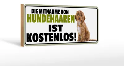 Produktbild von Holzschild Spruch 27x10cm Mitnahme von Hundehaaren