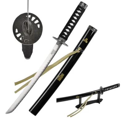 Produktbild von Mini Fantasy Brieföffner 45 cm mit Holzständer | Japanische Deko Anime Gaming Zimmer Schreibtisch Accessoire Geschenkidee SW-360H