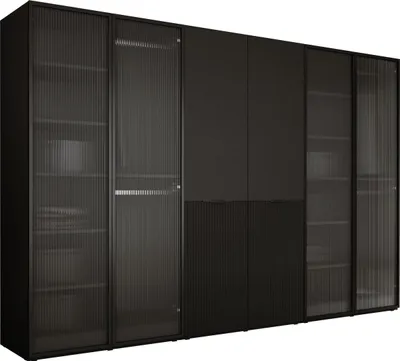 Produktbild von Kleiderschrank, Graphitschwarz / klares Glas, 3 x 100 x 200 x 51 cm