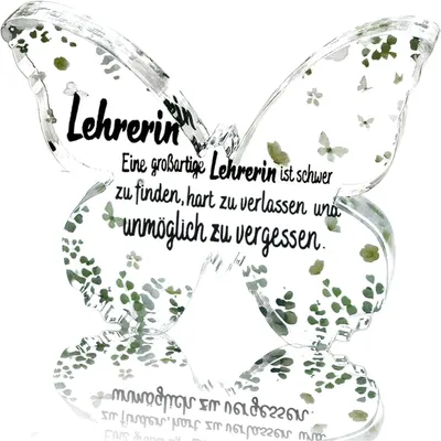 Obrázek produktu pro Akrylový motýl jako dárek pro učitele, k odchodu do důchodu, k narozeninám, rozměry 15x16x1,5 cm