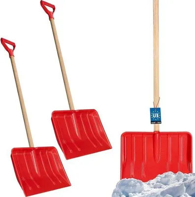 Produktbild von Schneeschaufel Set Holzstiel 84cm für Kinder