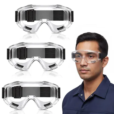 Produktbild von 3 Stück Antibeschlag Schutzbrille Arbeitsschutzbrille für Brillenträger